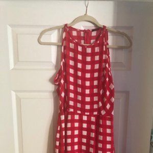 NWT Aqua Skater Dress - Red and White / Checkered